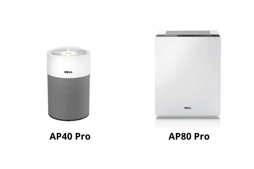 Die Luftreiniger Modelle AP40 Pro und AP80 Pro stehen nebeneinander